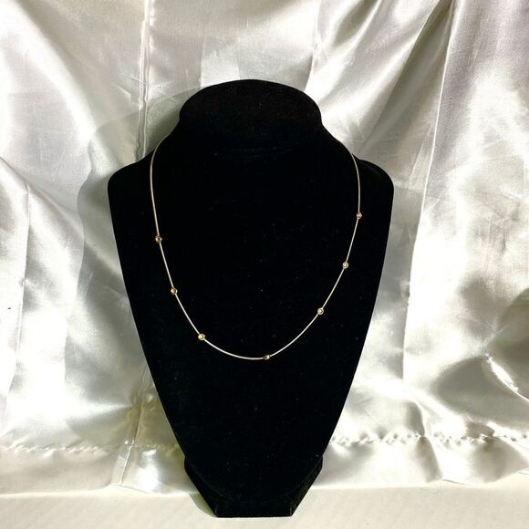 UQ# Sterling 925 Silver Chain w/ Vermeil accent Beads - Picture 1 of 10